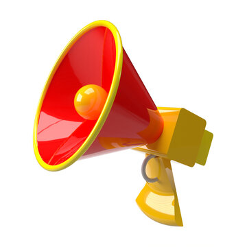 ilustra&ccedil;&atilde;o de &iacute;cone de renderiza&ccedil;&atilde;o 3d isolado megafone