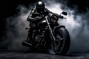 Plakat motorcycle in the dark