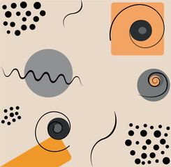 decorative illustrations for backgrounds with black and orange colors