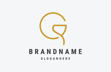 Fototapeta premium letter G logo design template. Line vector symbol. Elegant premium sign icons