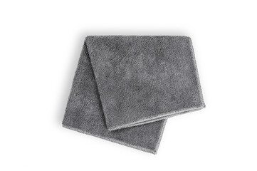Top view Micro fiber towel isolated on white background.