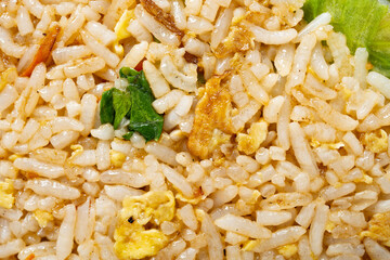 fried rice with yolk as background and texture