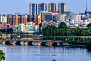 The scenery of Nanhu Park in Changchun, China in summer