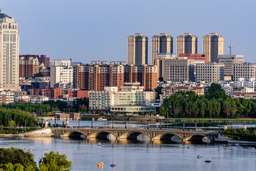 The scenery of Nanhu Park in Changchun, China in summer
