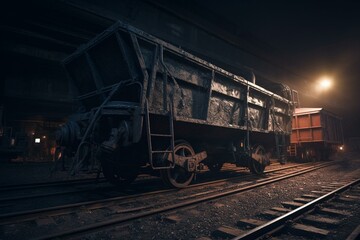 Fototapeta na wymiar A coal wagon used in mining. Generative AI
