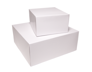 Blank White Boxes Stacked and Isolated Mock Up - Transparent PNG.