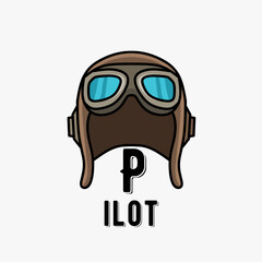 illustration vector of vintage pilot hat with glasses perfect for print and editable  © Alif17