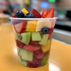 fruit salad in a glass -Ai generator