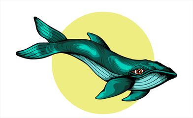 Humpback whale vector illustration design