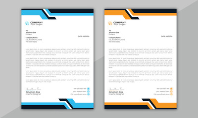 Clean and professional corporate company business letterhead template design with color variation bundle.
Abstract Corporate Business Style Letterhead Design Vector Template. Letterhead design