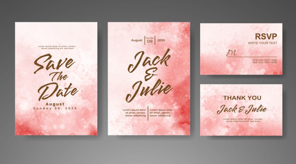 Save the date with watercolor background. Design for your invitation.