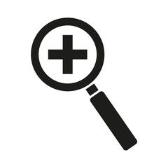Fototapeta premium Zoom icon. Magnifying glass plus sign. Vector illustration. Stock image.