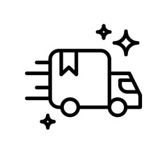 On-delivery e-commerce icon with black outline style. freight, bike, website, app, digital, smartphone, flat. Vector Illustration