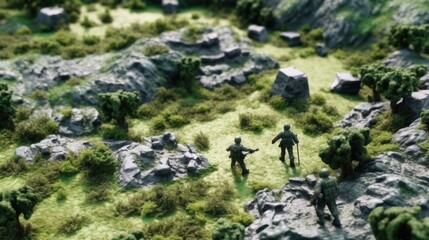 green plastic toy soldiers on a mission generative ai