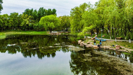 Fototapeta na wymiar China Changchun Yuhua Garden summer scenery