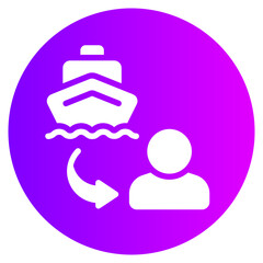 yacht gradient icon