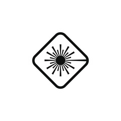 Laser radiation caution warning symbol design vector