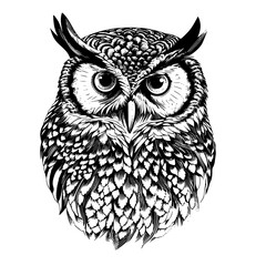 black and white beautiful a owl Generative with AI