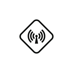 Non ionizing radiation caution warning symbol design vector