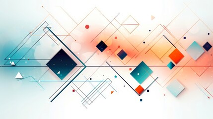 Scientific future technology. Abstract geometric for business presentation. flyer, poster, network technology communication background, Generative AI illustration