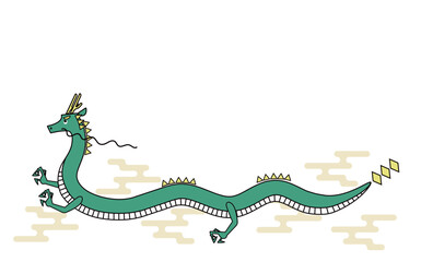 Fototapeta premium 龍のイラスト3 線あり背景あり