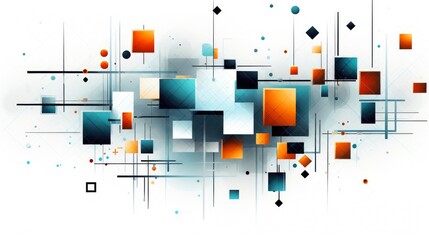 Scientific future technology. Abstract geometric for business presentation. flyer, poster, network technology communication background, Generative AI illustration