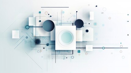 Scientific future technology. Abstract geometric for business presentation. flyer, poster, network technology communication background, Generative AI illustration