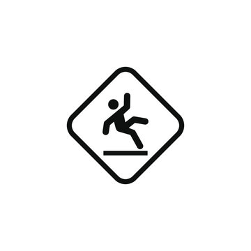 Wet floor caution warning symbol design vector