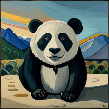 Chinese Panda wall art painting