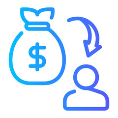 Obraz premium money bag gradient icon
