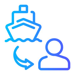 yacht gradient icon