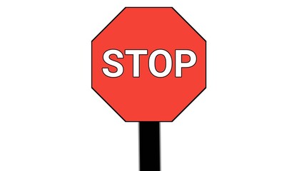 stop sign isolated on white