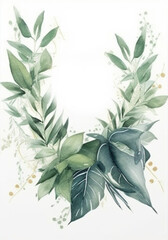 green foliage wedding birthday invitation