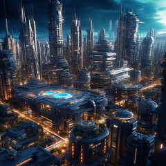 futuristic and super modern city