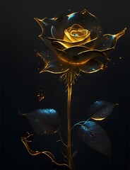 "Midnight's Mystery: Iconic Black Rose Artwork on Adobe Stock - An Enigmatic Delight for the Senses!"
