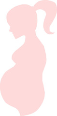 Pregnant woman symbol icon in pink silhouette vector illustration