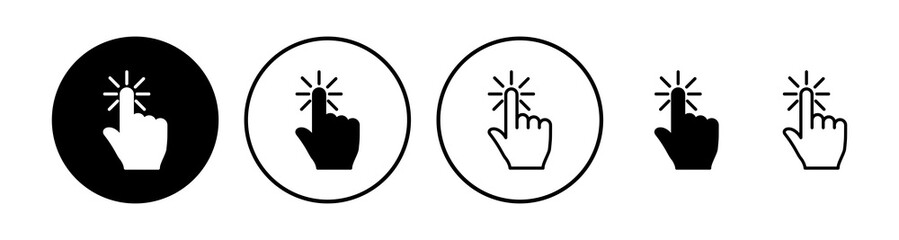 hand click icon vector. clicking finger icon. pointer icon