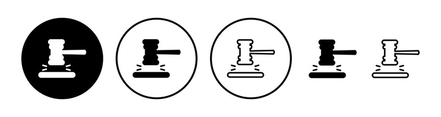 Gavel icon vector. judge gavel icon. auction hammer