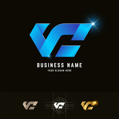 Letter VC or NC monogram logo