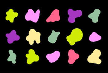 Set of vector bright random organic shapes.