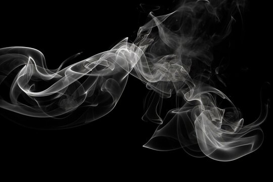 Abstract black smoke overlay on transparent background. High-quality free stock PNG image with swirls and fragments. Generative AI
