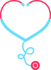  stethoscope icon in flat style heart diagnostic 