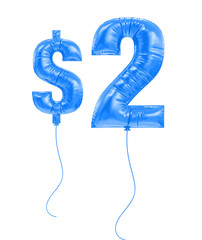 2 Dollar Blue Balloons Number 