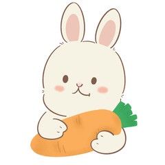 rabbit holding carrot