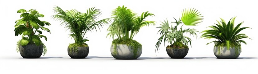 Fototapeta na wymiar Plants in POt with Blank Background