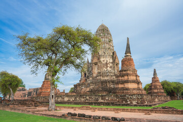 Fototapeta premium World Heritage site, Wat Ratchaburana, Ayutthaya Province in Thailand