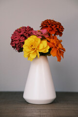 bouquet of flowers in small vase
