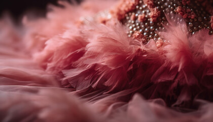 The fluffy pink feather is a single object of beauty generated by AI