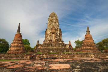 Fototapeta premium World Heritage site, Wat Ratchaburana, Ayutthaya Province in Thailand