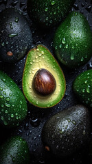 clean halved avocado beackground